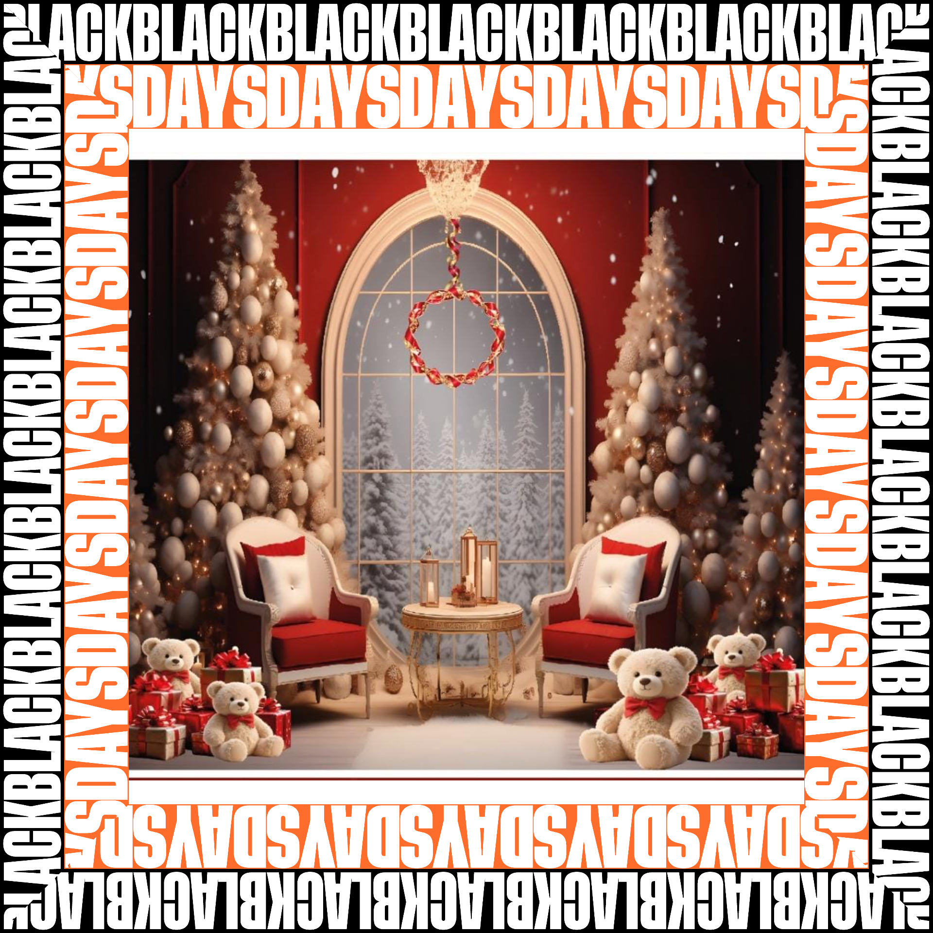 Vista 7 de Black Friday Telón Navideño Decorativo - DISEÑO: PAPA NOEL REGALO